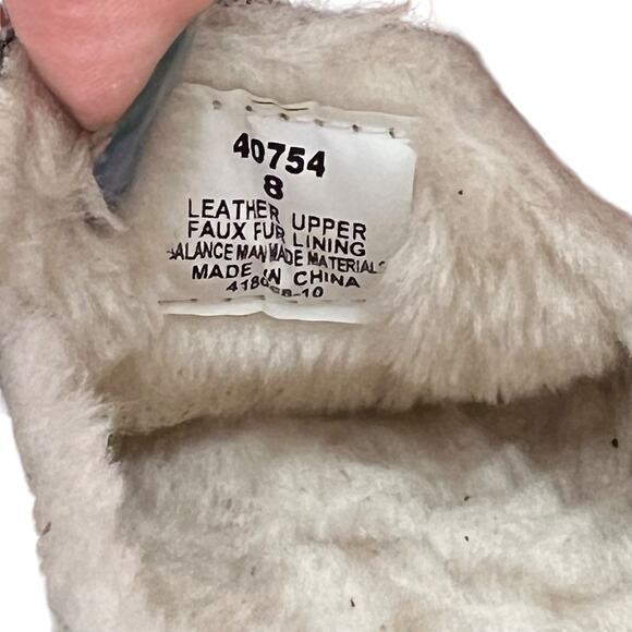 Minnetonka MINNETONKA Dark Gray Suede Sherpa Slippers 8 Comfortable Warm - Picture 10 of 10